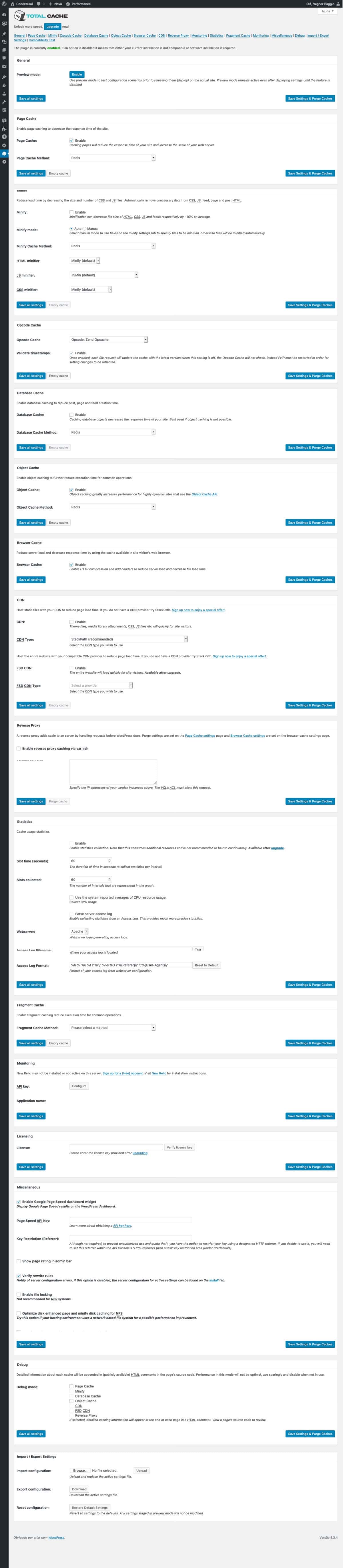General Settings - W3 Total Cache