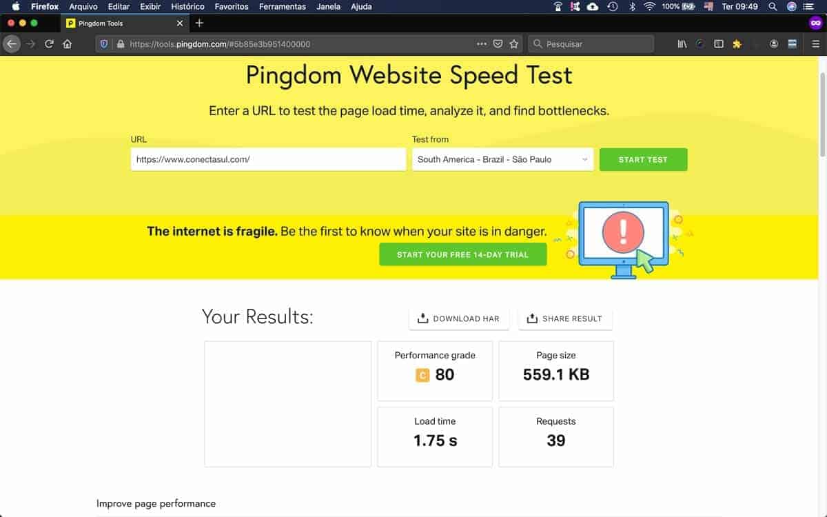 Teste Pingdom - 02