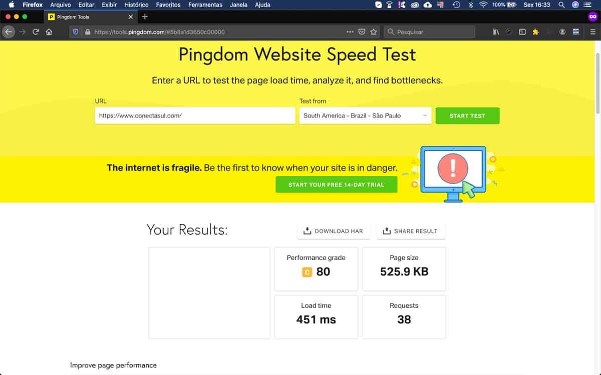 Teste Pingdom - 02